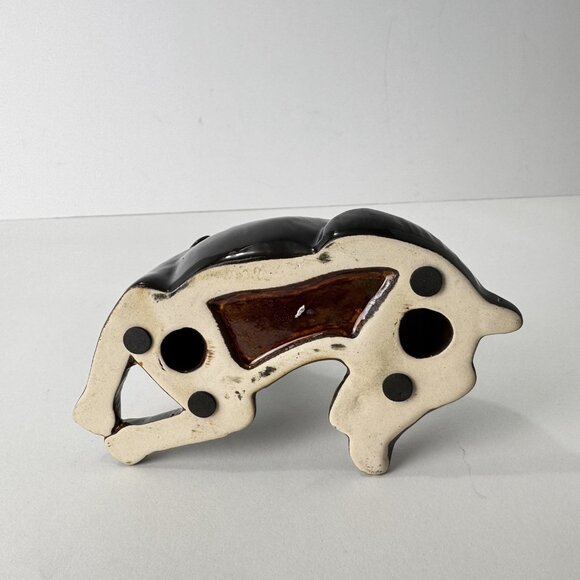 Black Brown Labrador Dog Waiting Laying Down Ceramic Figurine Decor Vintage - Picture 6 of 9